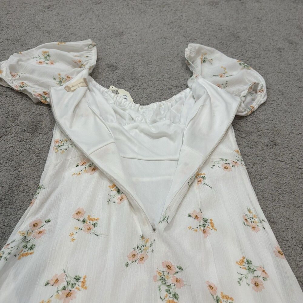 Altar’d State White Babydoll Dress Size M Milkmaid Cottagecore Prairie - Picture 5 of 11